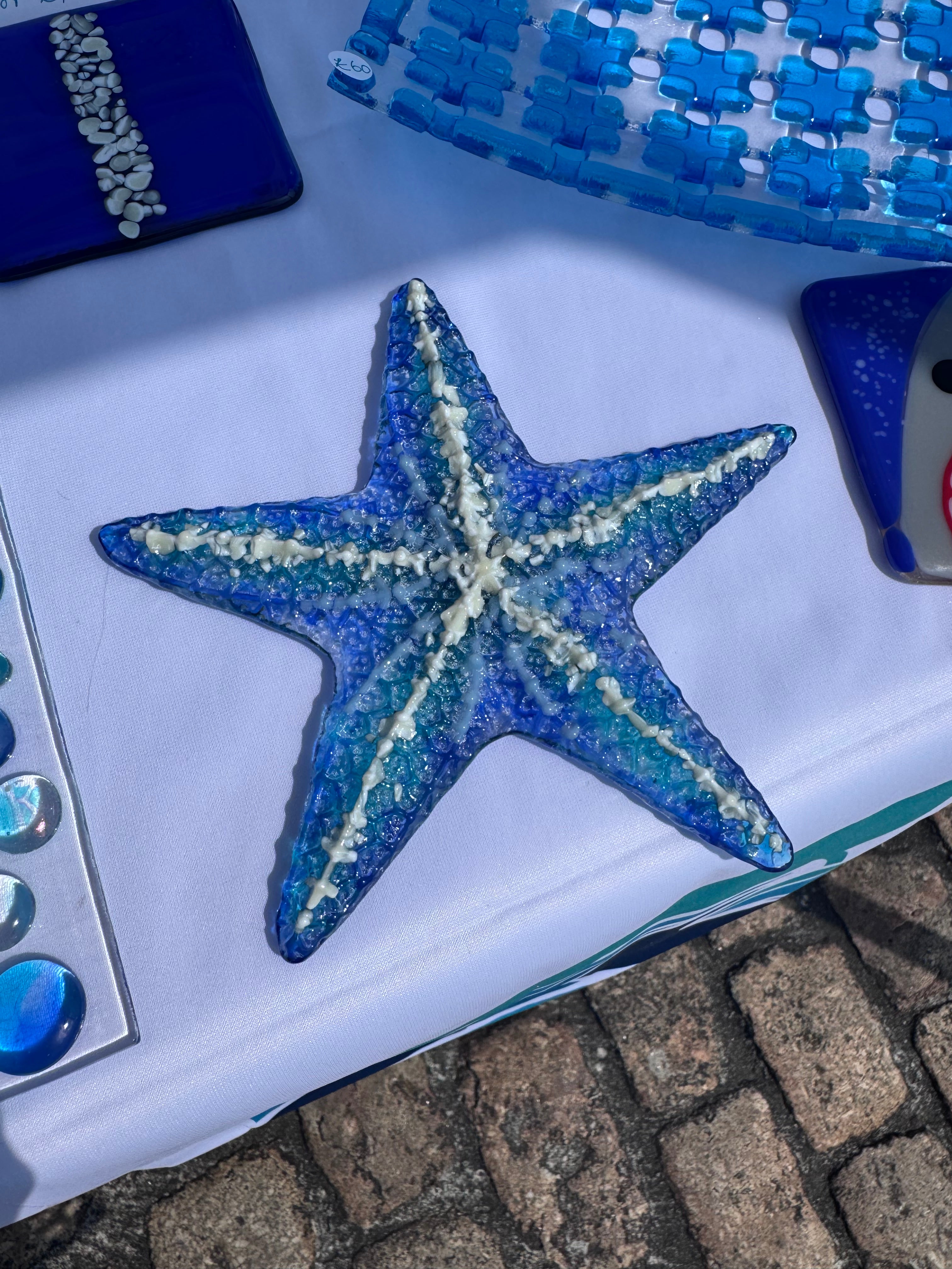 Handmade fused glass starfish - made to order