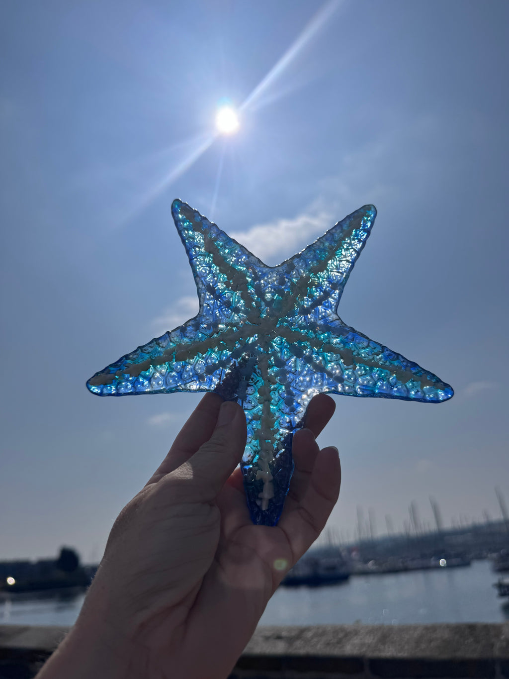 Handmade fused glass starfish - made to order