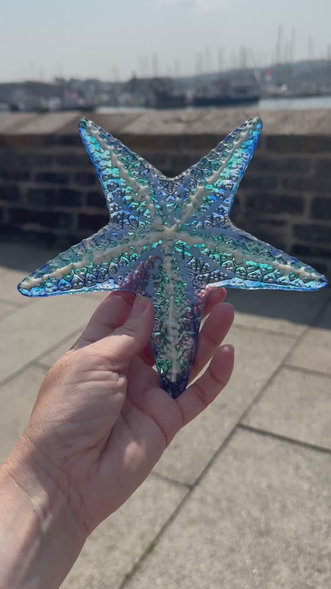Handmade fused glass starfish - made to order